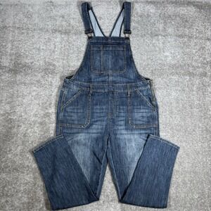 Gap Bib Overalls Women's Large Blue Denim Straight Leg Farmer‎ Country
